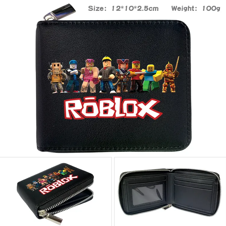 Roblox Inspired Bi-Fold PU Leather Wallet – Zipper Coin Purse with Card Slots, Compact Short Wallet for Gamers & Fans